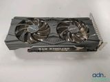 a close up of a video card on a white surface