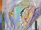 an abstract painting of a painting with various colors and shapes