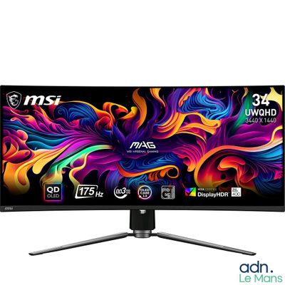 a computer monitor on a white background with a colorful background