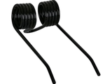 two black springs are attached to each other on a white background