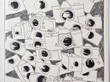 une image d'un dessin en noir et blanc d'un groupe de personnes