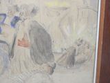 a drawing of a man sitting in a chair