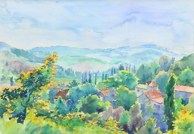 Charles NICOLLE (1920-2000) Paysage montagneux