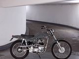 a motorcycle that is parked in a parking garage