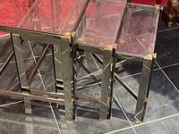 Tables cigognes à 3 éléments, plateaux de verre et piétement… (photo 2)