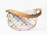 louis vuitton white multicolore monograme leather cross body bag