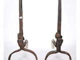 pair of antique cast iron candlesticks on cast iron bases