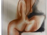 a painting of a nude woman with a towel on her head
