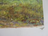 an image of a painting of a field with trees and grass