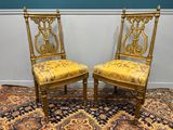 pair of antique chairs with gold upholstered upholstered upholstered upholstered upholstered upholstered upholstered upholstered uphol