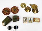 many items that are sitting on a white surface