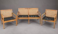 Ensemble de salon comprenant une banquette 2 places et deux … (photo 2)