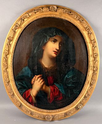 an image of a painting of a woman holding her hands together