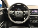 the interior of a car with a steering wheel and dashboard controls