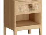 an image of a wooden nightstand with a drawer on it