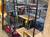 many shelves that are stacked on top of each other
