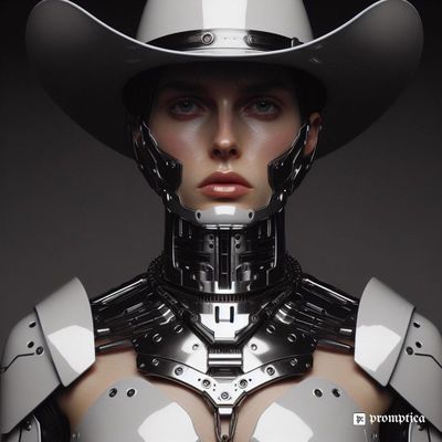 Promptika - Né en 1985 - Cowborg - Impression sur papier photo brillan