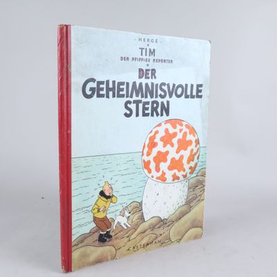 Livre pour enfants allemand, *Geheimnisvolle Stern*, avec l'illustration d'un homme assis sur un rocher