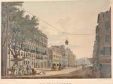 a picture of a painting of a city street