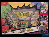 a picture of a box of pokemon cards on display