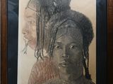 painting of a woman with dreadlocks and a man with dreadlocks