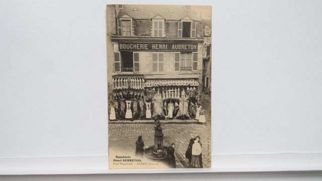 Guéret : Boucherie Aubreton. TBE. Carte RARISSIME !!!