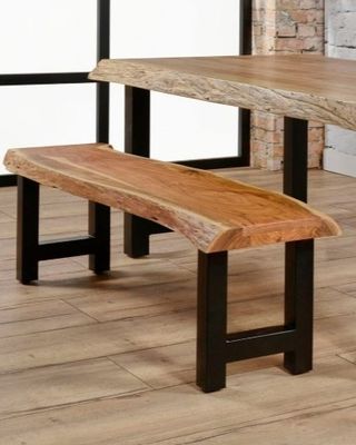 Banc STACY en acacia et métal noir -dimensions: 160x40x45 cm…