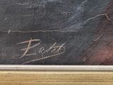 an oil painting of a man ' s face with the word boss written on it