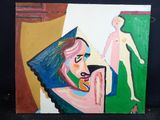 une photo d'un tableau représentant une femme et un homme