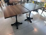 a table that has a number on it in the middle of a room