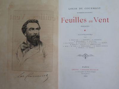 un vieux livre sur lequel figure l'image d'un homme barbu