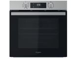 a close up of a stainless steel oven with a digital clock on the front