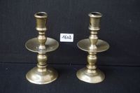 2 magnifiques bougeoirs flamands du XVIIe siècle en bronze -…