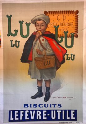 Affiche publicitaire française pour les biscuits Lefèvre - Tulle