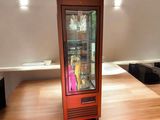 a glass case with a stuffed animal inside of it