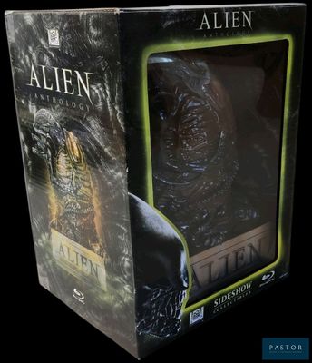 aliens alien busturine in a box on a black background