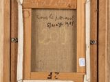 an old picture of a picture frame with writing on it