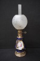 Lampe à huile française - de style SÈVRES - bleu cobalt avec…