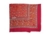 a close up of a red scarf on a white background