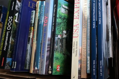 Manette d'env. 18 beaux livres dont Le monde des trains, L'â…