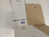 a cardboard box with a hole in it sitting on a table