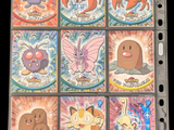 a lot of pokemon cards that are in a binder
