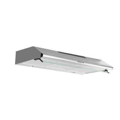 an image of a stainless steel range hood mounted on a wall