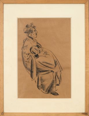 l'image d'un dessin représentant un homme assis sur une chaise