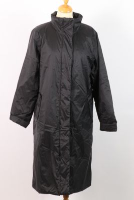 RAINS - Manteau long léger en nylon noir, fermeture zippée e…