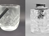 deux photos d'un verre contenant une cigarette