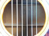 a close up of a guitar with a blurry background