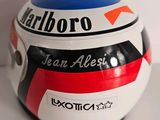 a close up of a helmet with a name on it