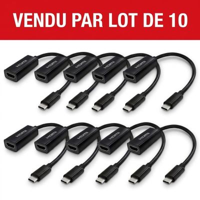 Vente par lot de 10 câbles USB vers HDMI
