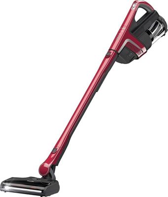 un aspirateur sans fil rouge sur fond blanc